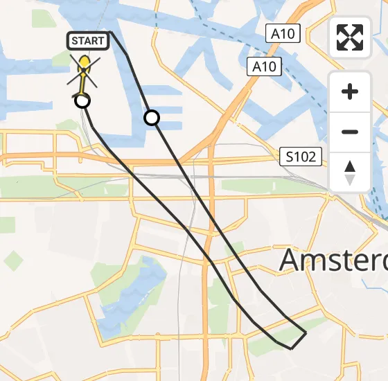 Vlucht Traumahelikopter PH-DOC van Amsterdam Heliport naar Amsterdam Heliport op zondag 11 augustus 2024 19:41