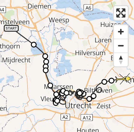 Vlucht Politiehelikopter PH-PXB van Amstelveen naar Soest op zondag 11 augustus 2024 19:53