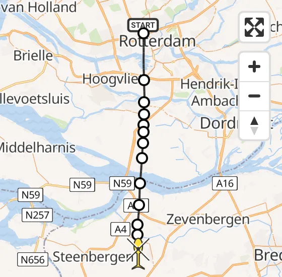 Vlucht Traumahelikopter PH-UMC van Rotterdam The Hague Airport naar Kruisland op zondag 11 augustus 2024 20:21