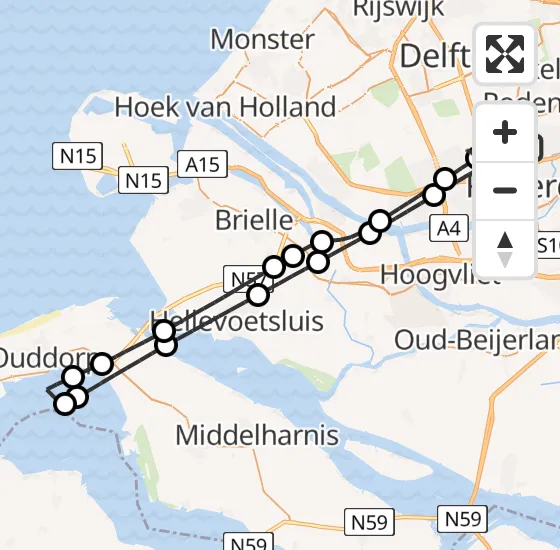 Vlucht Traumahelikopter PH-UMC van Rotterdam The Hague Airport naar Rotterdam The Hague Airport op zondag 11 augustus 2024 22:47