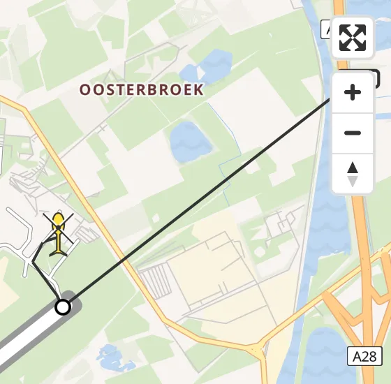 Vlucht Traumahelikopter PH-TTR van Eelde naar Groningen Airport Eelde op zondag 11 augustus 2024 22:59