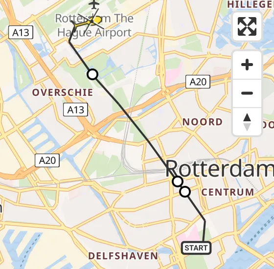 Vlucht Traumahelikopter PH-UMC van Erasmus MC naar Rotterdam The Hague Airport op maandag 12 augustus 2024 10:28