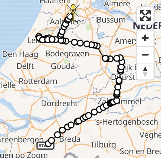 Vlucht Politiehelikopter PH-PXF van Breda International Airport naar Schiphol op maandag 12 augustus 2024 12:22