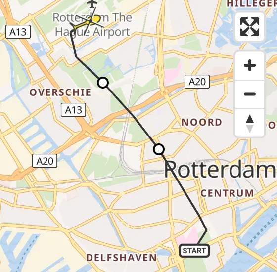 Vlucht Traumahelikopter PH-UMC van Erasmus MC naar Rotterdam The Hague Airport op maandag 12 augustus 2024 12:33