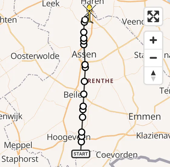 Vlucht Traumahelikopter PH-TTR van Elim naar Groningen Airport Eelde op maandag 12 augustus 2024 13:23