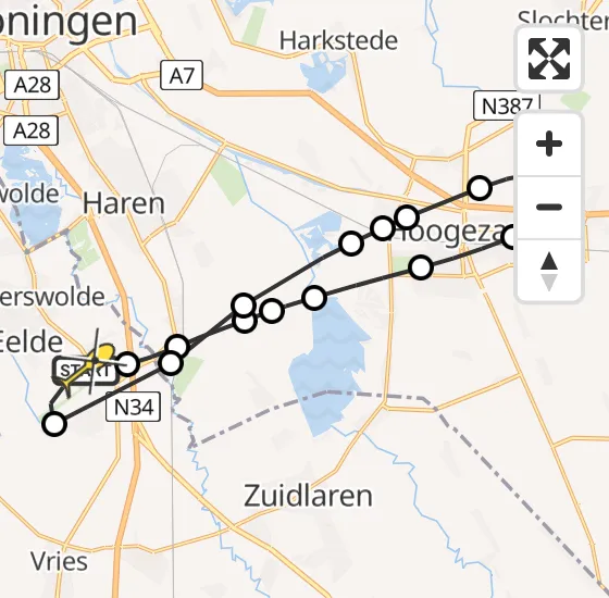 Vlucht Traumahelikopter PH-TTR van Groningen Airport Eelde naar Groningen Airport Eelde op maandag 12 augustus 2024 16:20