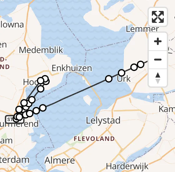 Vlucht Traumahelikopter PH-DOC van Zuidoostbeemster naar Luttelgeest op maandag 12 augustus 2024 16:39