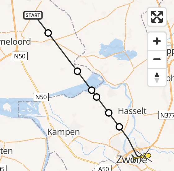 Vlucht Traumahelikopter PH-DOC van Luttelgeest naar Zwolle op maandag 12 augustus 2024 17:28