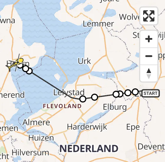 Vlucht Traumahelikopter PH-DOC van Zwolle naar Hoorn op maandag 12 augustus 2024 18:02