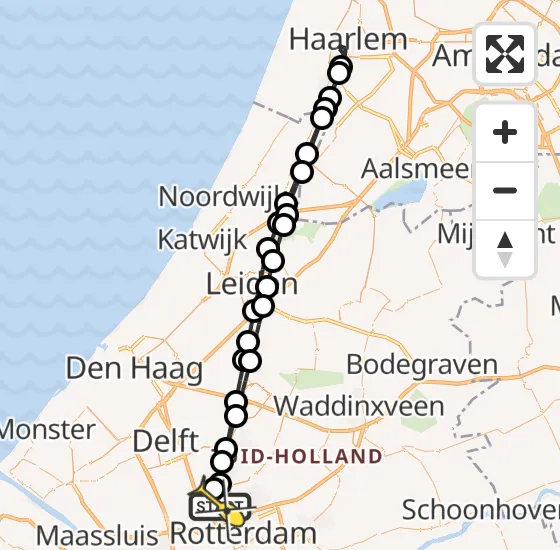 Vlucht Traumahelikopter PH-UMC van Rotterdam The Hague Airport naar Rotterdam The Hague Airport op maandag 12 augustus 2024 18:32