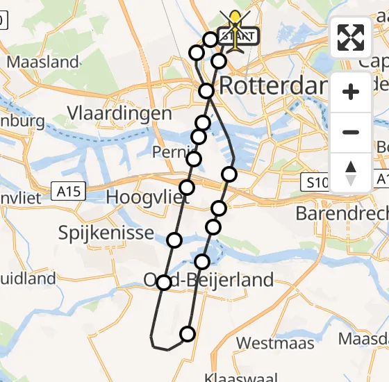 Vlucht Traumahelikopter PH-UMC van Rotterdam The Hague Airport naar Rotterdam The Hague Airport op maandag 12 augustus 2024 22:08