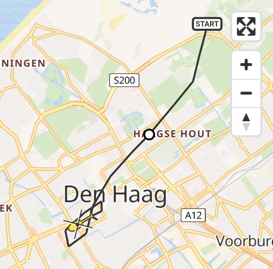 Vlucht Traumahelikopter PH-DOC van Wassenaar naar Den Haag op maandag 12 augustus 2024 23:11