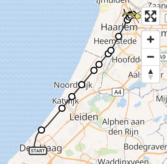 Vlucht Traumahelikopter PH-DOC van Den Haag naar Velsen-Zuid op maandag 12 augustus 2024 23:38