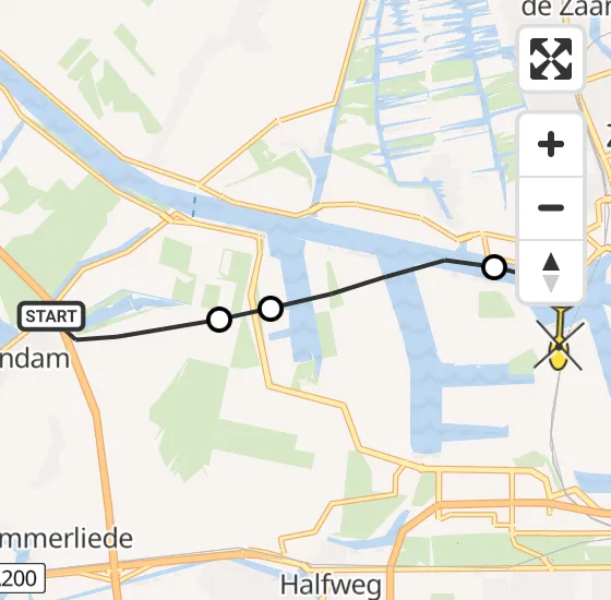 Vlucht Traumahelikopter PH-DOC van Spaarndam naar Amsterdam Heliport op dinsdag 13 augustus 2024 0:18