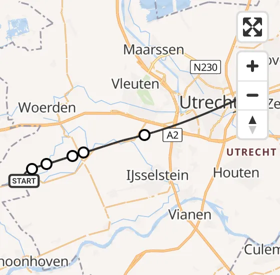 Vlucht Traumahelikopter PH-UMC van Hekendorp naar Universitair Medisch Centrum Utrecht op dinsdag 13 augustus 2024 4:18