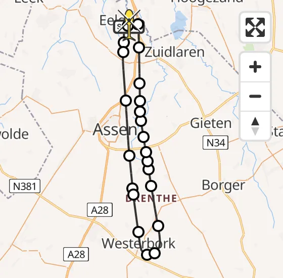 Vlucht Traumahelikopter PH-TTR van Groningen Airport Eelde naar Groningen Airport Eelde op dinsdag 13 augustus 2024 7:26