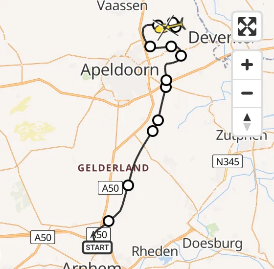 Vlucht Politiehelikopter PH-PXF van Arnhem naar Terwolde op dinsdag 13 augustus 2024 11:00