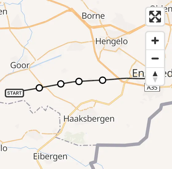 Vlucht Traumahelikopter PH-LLN van Diepenheim naar Enschede op dinsdag 13 augustus 2024 12:43