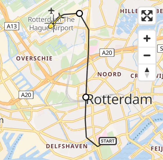 Vlucht Traumahelikopter PH-UMC van Erasmus MC naar Rotterdam The Hague Airport op dinsdag 13 augustus 2024 13:09