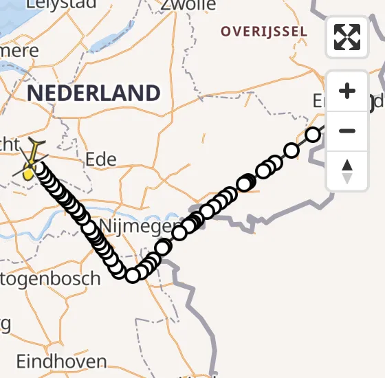 Vlucht Traumahelikopter PH-LLN van Enschede naar Doorn op dinsdag 13 augustus 2024 13:13