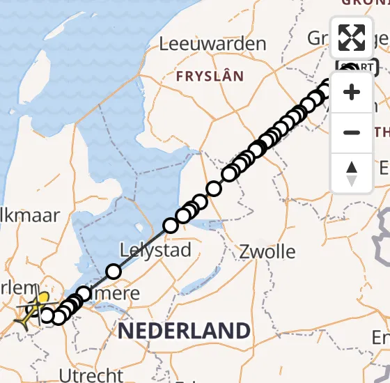 Vlucht Politiehelikopter PH-PXF van Groningen Airport Eelde naar Schiphol op dinsdag 13 augustus 2024 14:25