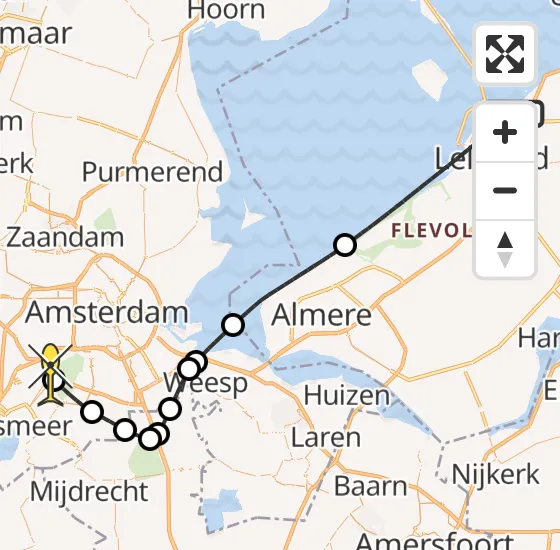 Vlucht Politiehelikopter PH-PXC van Lelystad naar Schiphol op dinsdag 13 augustus 2024 14:57