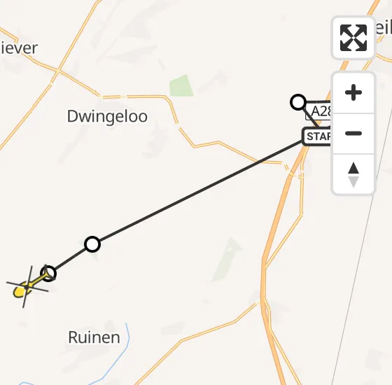 Vlucht Politiehelikopter PH-PXB van Spier naar Ansen op dinsdag 13 augustus 2024 17:38