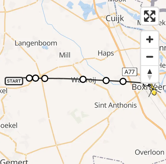 Vlucht Traumahelikopter PH-LLN van Vliegbasis Volkel naar Boxmeer op dinsdag 13 augustus 2024 19:19