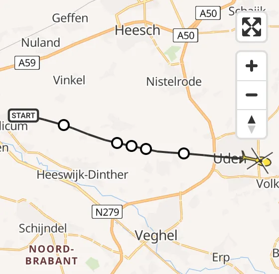 Vlucht Politiehelikopter PH-PXA van Berlicum naar Uden op dinsdag 13 augustus 2024 19:21