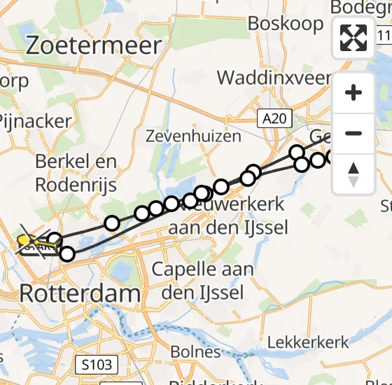 Vlucht Traumahelikopter PH-UMC van Rotterdam The Hague Airport naar Rotterdam The Hague Airport op dinsdag 13 augustus 2024 20:40