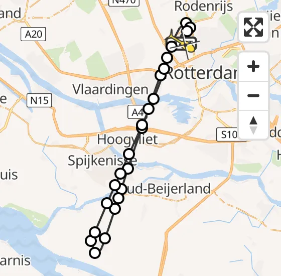 Vlucht Traumahelikopter PH-UMC van Rotterdam The Hague Airport naar Rotterdam The Hague Airport op dinsdag 13 augustus 2024 21:24