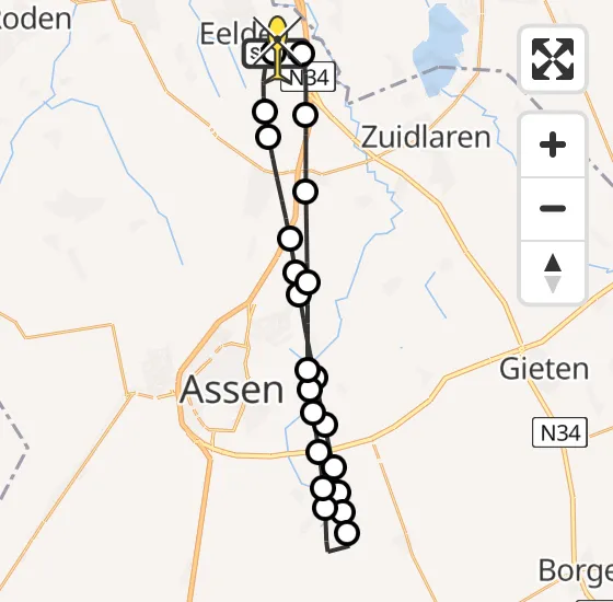 Vlucht Traumahelikopter PH-TTR van Groningen Airport Eelde naar Groningen Airport Eelde op dinsdag 13 augustus 2024 21:35