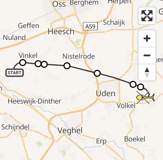 Vlucht Traumahelikopter PH-LLN van Berlicum naar Vliegbasis Volkel op woensdag 14 augustus 2024 0:48