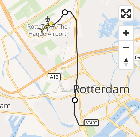 Vlucht Traumahelikopter PH-UMC van Erasmus MC naar Rotterdam The Hague Airport op woensdag 14 augustus 2024 1:11