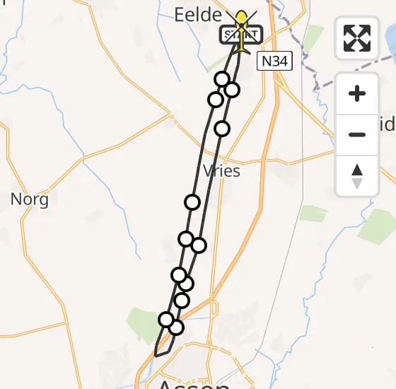 Vlucht Traumahelikopter PH-TTR van Groningen Airport Eelde naar Groningen Airport Eelde op woensdag 14 augustus 2024 9:19