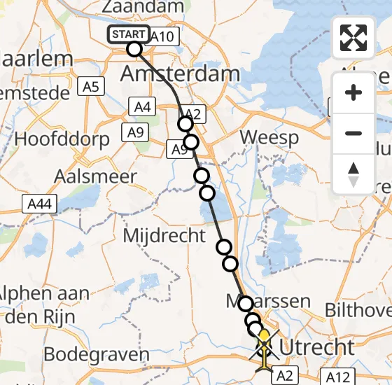 Vlucht Traumahelikopter PH-DOC van Amsterdam Heliport naar De Meern op woensdag 14 augustus 2024 9:45