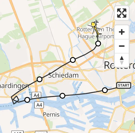 Vlucht Traumahelikopter PH-UMC van Erasmus MC naar Rotterdam The Hague Airport op woensdag 14 augustus 2024 13:50