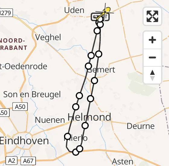 Vlucht Traumahelikopter PH-LLN van Vliegbasis Volkel naar Vliegbasis Volkel op woensdag 14 augustus 2024 13:56