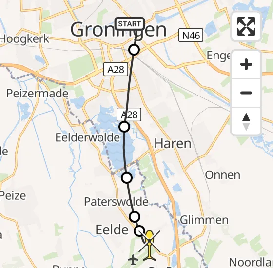 Vlucht Traumahelikopter PH-TTR van Universitair Medisch Centrum Groningen naar Groningen Airport Eelde op woensdag 14 augustus 2024 14:21