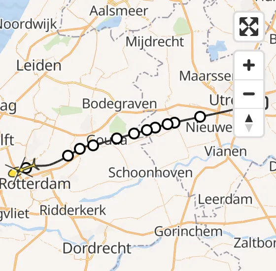 Vlucht Traumahelikopter PH-UMC van Universitair Medisch Centrum Utrecht naar Rotterdam The Hague Airport op woensdag 14 augustus 2024 16:31