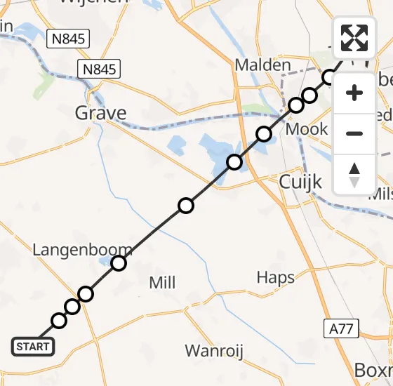 Vlucht Traumahelikopter PH-LLN van Vliegbasis Volkel naar Groesbeek op woensdag 14 augustus 2024 19:06