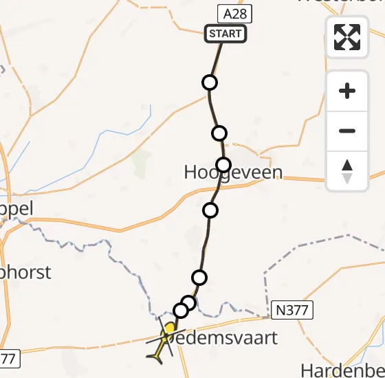 Vlucht Traumahelikopter PH-TTR van Spier naar Balkbrug op woensdag 14 augustus 2024 19:18