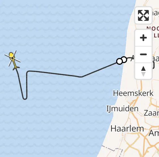 Vlucht Kustwachthelikopter PH-SAR van Alkmaar naar  op woensdag 14 augustus 2024 20:17