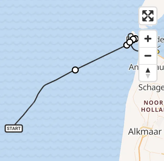 Vlucht Kustwachthelikopter PH-SAR van  naar Vliegveld De Kooy op woensdag 14 augustus 2024 20:47