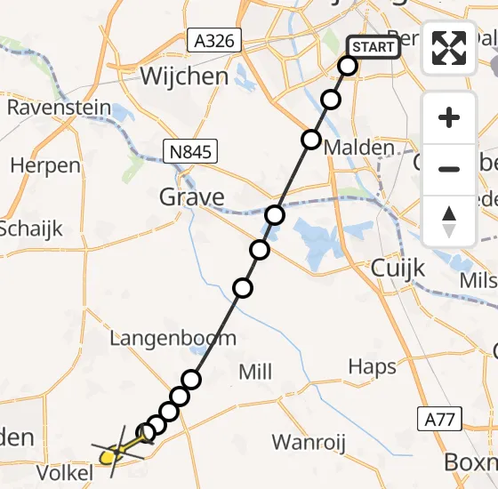 Vlucht Traumahelikopter PH-LLN van Radboud Universitair Medisch Centrum naar Vliegbasis Volkel op woensdag 14 augustus 2024 21:23