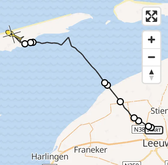 Vlucht Ambulancehelikopter PH-OOP van Vliegbasis Leeuwarden naar Formerum op woensdag 14 augustus 2024 21:47