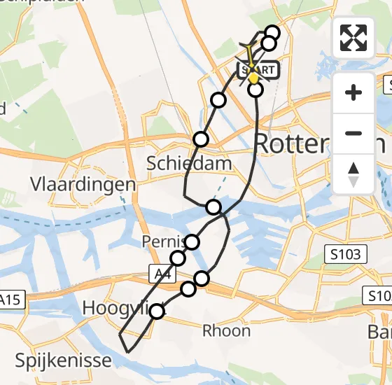 Vlucht Traumahelikopter PH-UMC van Rotterdam The Hague Airport naar Rotterdam The Hague Airport op woensdag 14 augustus 2024 23:11