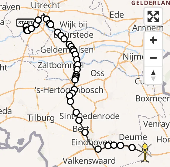 Vlucht Politiehelikopter PH-PXF van Benschop naar Helenaveen op donderdag 15 augustus 2024 9:17