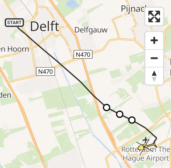 Vlucht Traumahelikopter PH-UMC van Delft naar Rotterdam The Hague Airport op donderdag 15 augustus 2024 9:50