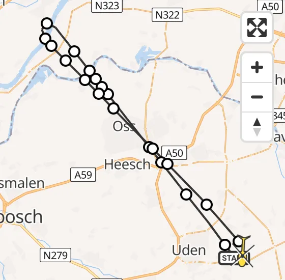 Vlucht Traumahelikopter PH-LLN van Vliegbasis Volkel naar Vliegbasis Volkel op donderdag 15 augustus 2024 10:35